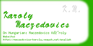 karoly maczedovics business card